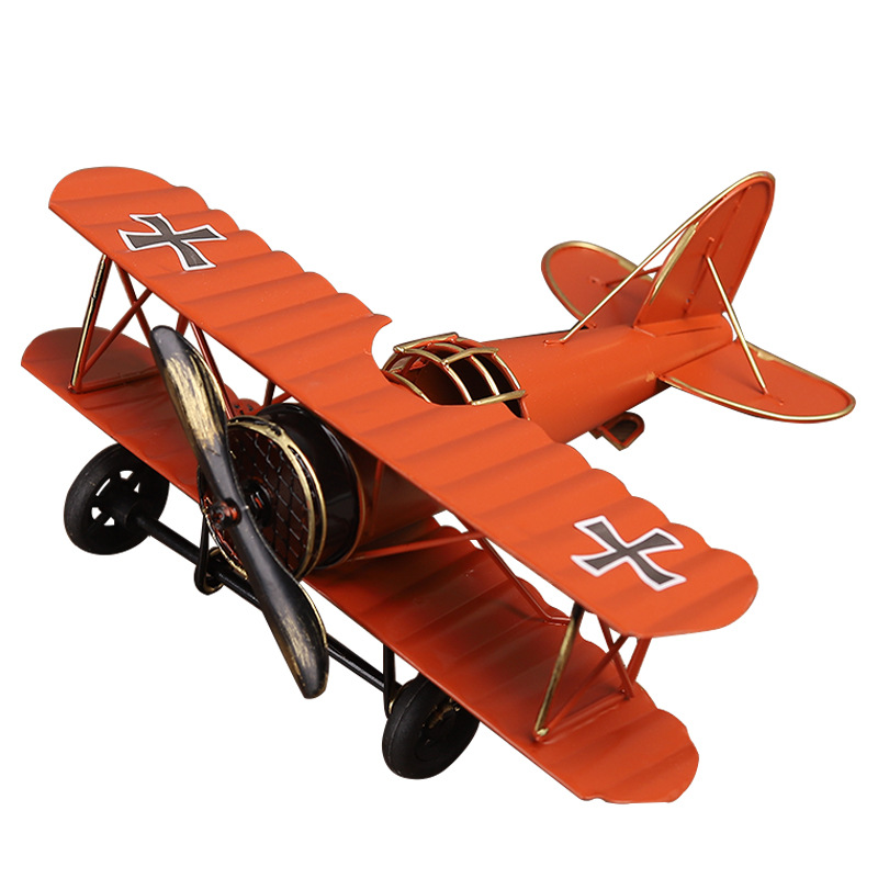 金属复古铁皮飞机模型摆件小飞机仿真战机创意家居装饰工艺品包邮