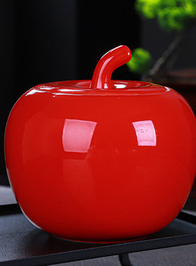 陶瓷茶叶罐大号创意苹果储存密封罐包装盒绿茶普洱茶罐中式伴手礼