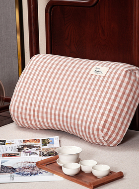 水洗棉成人蝶形美容枕乳胶枕枕套56x35纯棉枕头套一只装不含芯