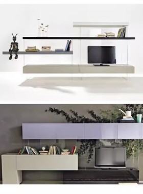意大利电视柜衣柜/书柜储物柜板式家具实景效果图资料素材