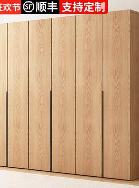 实木衣柜家用卧室免安装小户型出租房柜子松木原木全实木衣橱定制