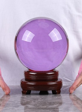 紫色水晶球玻璃球酒柜玄关室办公桌隔断客厅家居装饰摆放卧室摆件