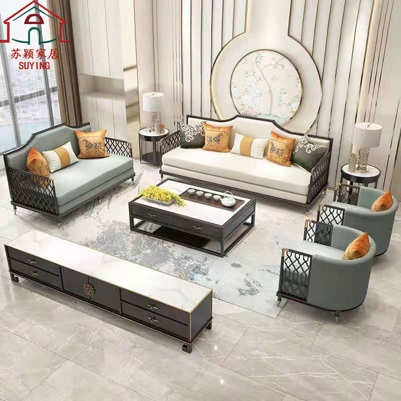 新中式沙发组合现代轻奢实木沙发酒店样板房民宿别墅客厅成套家具