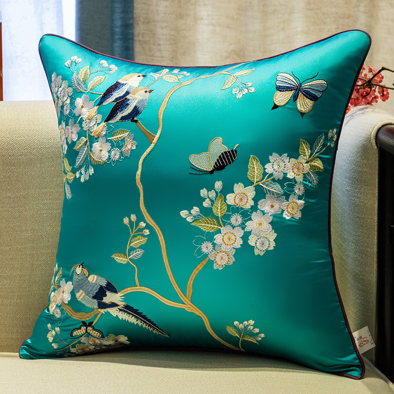 新中式刺绣抱枕客厅红木实物家具靠枕卧室床头客厅靠枕中国风枕套