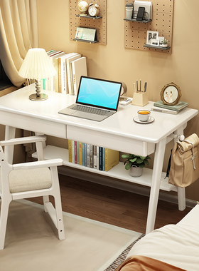 北欧实木书桌简易家用学生写字桌卧室学习桌椅套装小户型电脑桌子