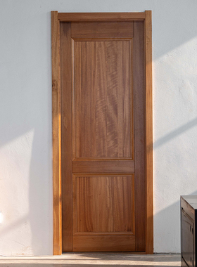木朵朵家具原木卧室门定制纯实木黑胡桃木柚木北欧美式中古套装门