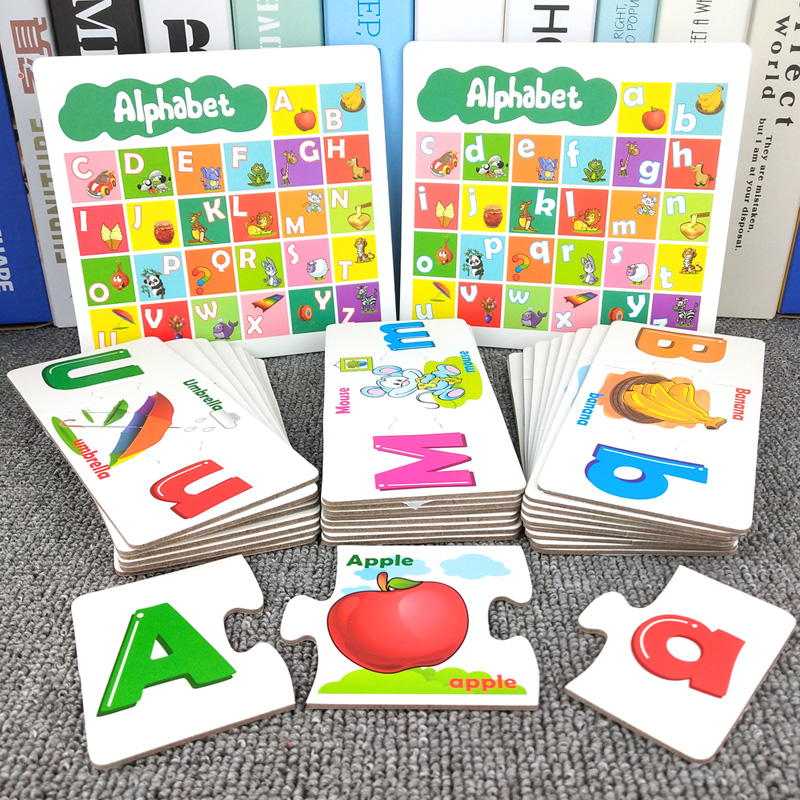 宝宝早教大小写英文字母配对拼图儿童智力开发幼儿益智玩具3-6岁