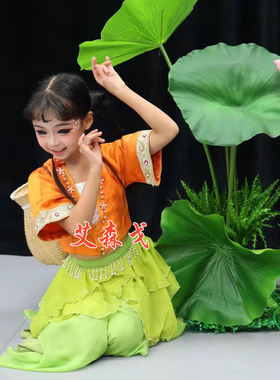 初夏舞蹈演出服儿童古典舞纱裙仙气飘逸中国风民族舞蹈池上表演服