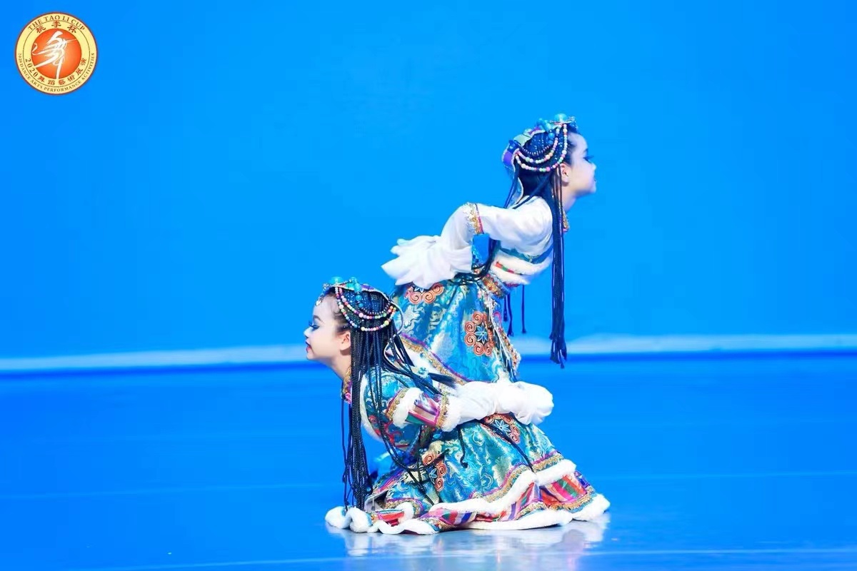 新款少数民族舞蹈服藏族舞蹈服蒙古族演出服水袖服装儿童