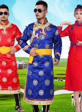 新款蒙古服装蒙族男装演出服少数民族男士长袍成人藏族舞蹈表演服