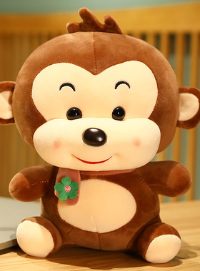 小猴子公仔婚庆抛洒玩偶抓机娃娃围巾猴毛绒玩具儿童生日礼物可爱