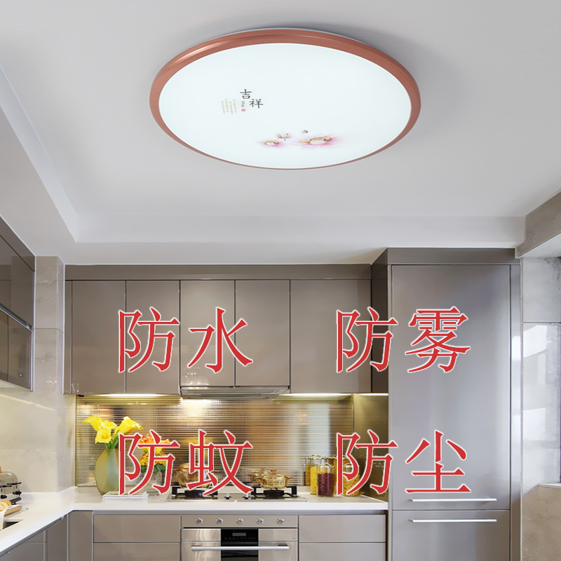 卫生间防水尘防蚊虫简约现代LED吸顶灯中式卧室客厅厨房过道阳台