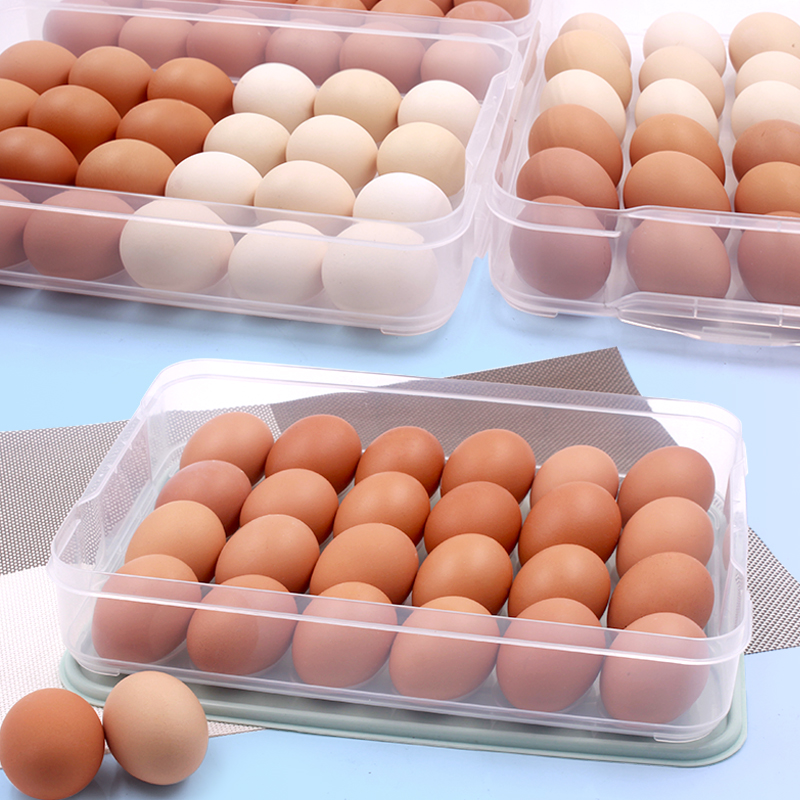 鸡蛋收纳盒架托多层家用冰箱长方形格子饺子盒日式放食品的保鲜盒