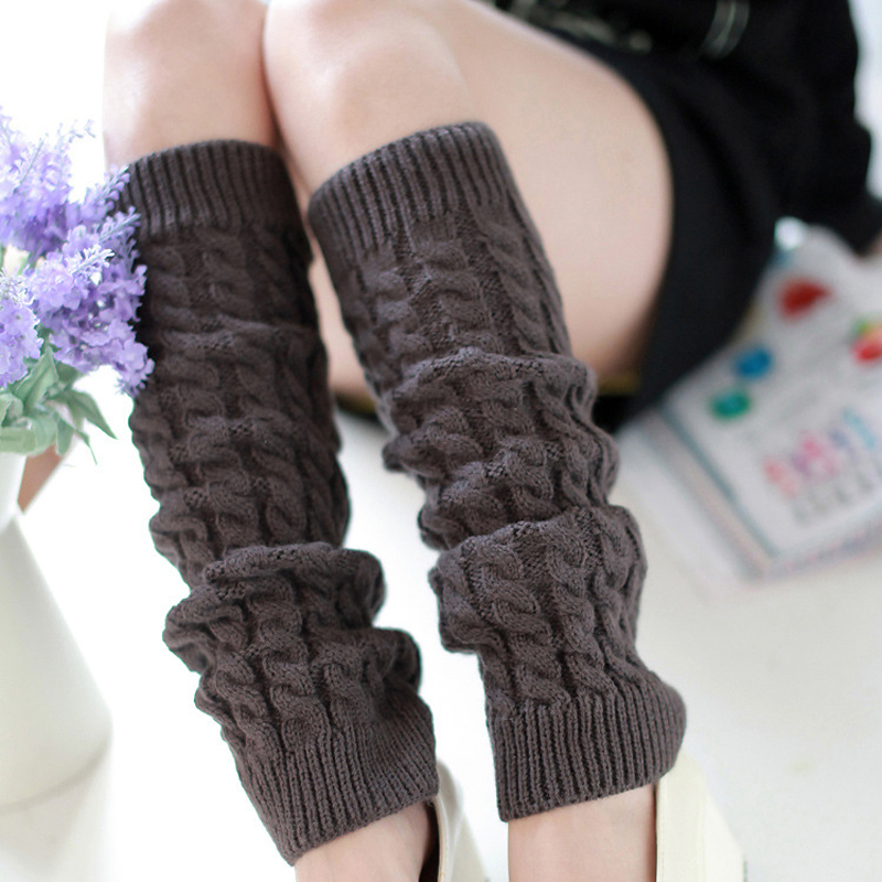 加厚韩版女秋冬保暖新款针织脚套堆堆袜套毛线护腿靴套护小腿防寒