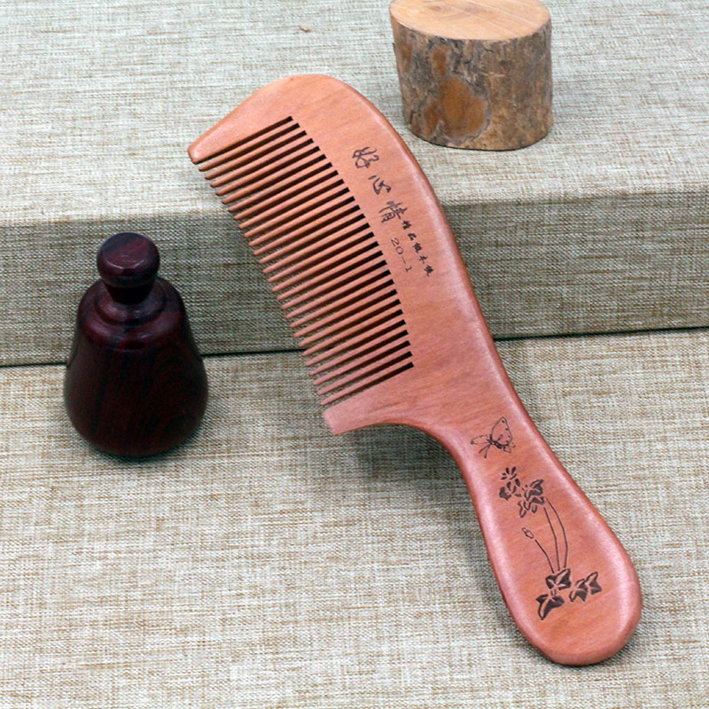 手工桃木梳子 清洁洗漱个人头发护理大号木梳子木质工艺礼品