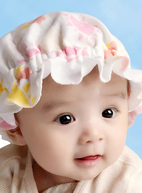 婴儿帽子春秋款女宝宝夏季新生儿薄款宝宝纯棉纱布3一6个月婴幼儿