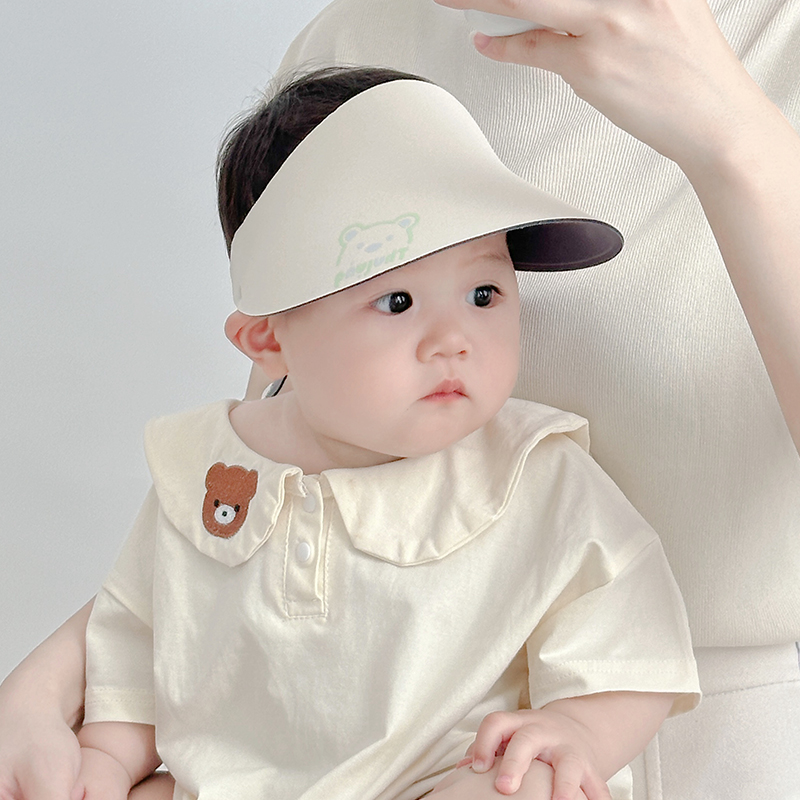 婴幼儿童防晒帽户外遮阳太阳帽男女童婴儿宝宝空顶帽鸭舌沙滩帽子