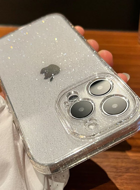 透明闪粉适用iPhone15promax手机壳苹果14全包13硅胶防摔12保护套