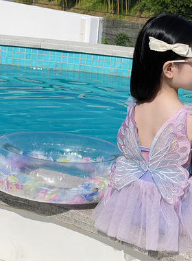美人鱼公主裙2024新款女童泳衣连体可爱宝宝泳装网红儿童女孩游泳