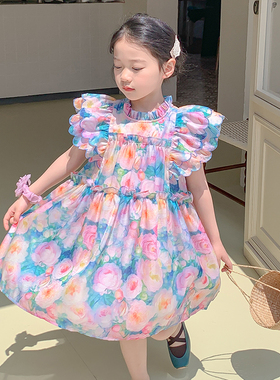 2024尤画设计师品牌新款连衣裙六一表演服女童碎花公主裙韩版洋气