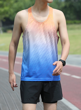 运动背心男士跑步夏季薄款速干马拉松专用无袖T恤健身跨栏男款潮