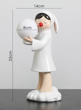 新款北欧创意气球女孩摆件客厅家居装饰品玄关电视柜房间桌面软装