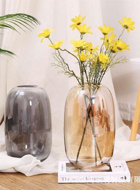 特大号北欧轻奢创意玻璃大花瓶美式客厅插花瓶餐桌家居装饰品摆件