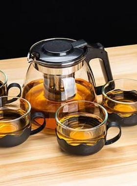 5件套一壶四杯精美四季泡茶壶玻璃水具套装家用大容量玻璃茶壶