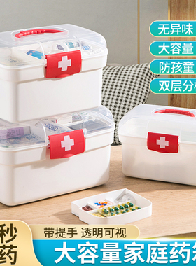 居家家医药箱大容量药品应急包分层收纳盒家用手提便携急救医疗箱