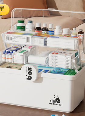 大号药箱家庭装大容量医药箱家用药品收纳箱多层特大分类药盒医疗