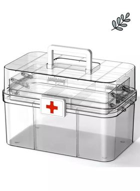 药箱多层医药箱家用大容量全套急应医护医疗药品药物收纳透明药箱
