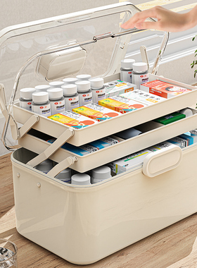 药箱家庭装家用大容量医药箱多层药品分类收纳箱医疗急救箱小药盒