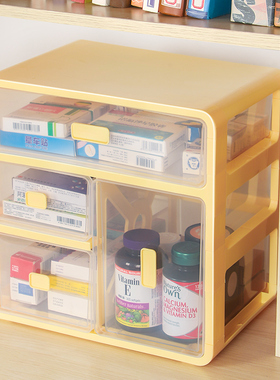 家用药箱家庭装小收纳盒抽屉式大容量药品药物医疗医用多层医药箱