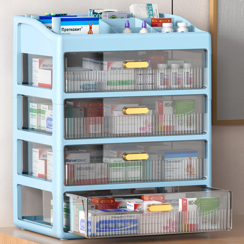 医药箱家庭装抽屉式药品药物柜家用分类小药盒医疗急救大号收纳盒