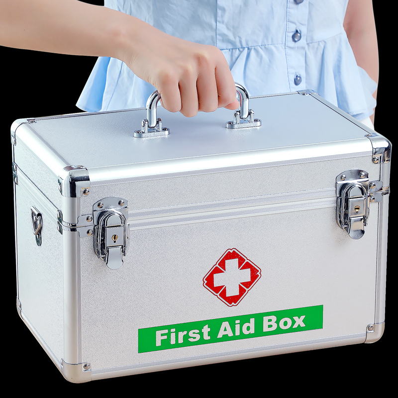 铝合金医药箱家庭装大容量家用多层药品收纳盒医疗箱急救箱小大号