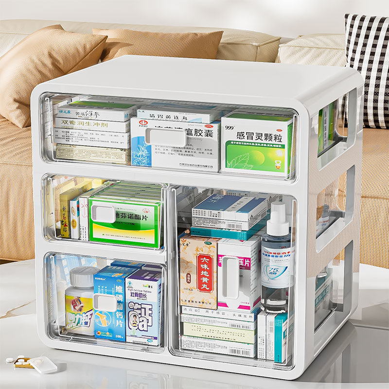 日本家用药箱家庭装抽屉式特大容量药物收纳盒多层儿童药品医药箱