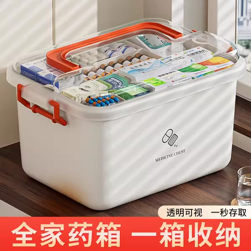 药箱家庭装大容量医药箱家用大号的药物收纳盒急救药品医疗小药箱
