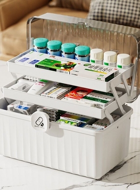 家用医药箱大容量药箱便携急救箱家庭医疗箱药盒收纳盒特大号药品