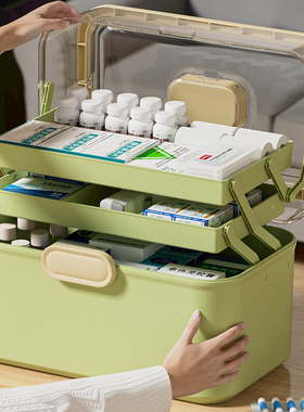 药箱家庭装家用药物收纳盒美术生工具箱大号大容量药品药盒医药箱