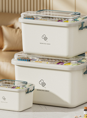 药箱家庭装家用大容量医药箱药品药物分类收纳盒急救医疗箱药盒柜
