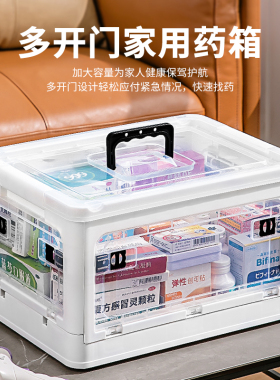 药箱家庭装家用大容量透明医药箱可折叠收纳箱多层特大分类储物盒