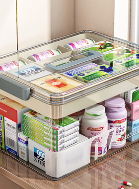 日本家用医药箱家庭装药物收纳盒多层大容量药品收纳箱儿童小药盒