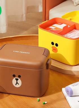 布朗熊医药箱家庭装家用便携款多层分类药品收纳盒儿童药物收纳箱