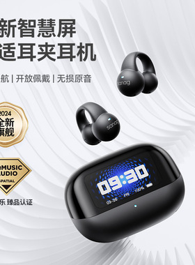 sanag塞那S2pro无线蓝牙耳机2024新款高端音质带屏夹耳式屏幕