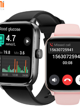 新款无创测血糖体温手环AI语音助手多功能电话手表计步测血压血氧