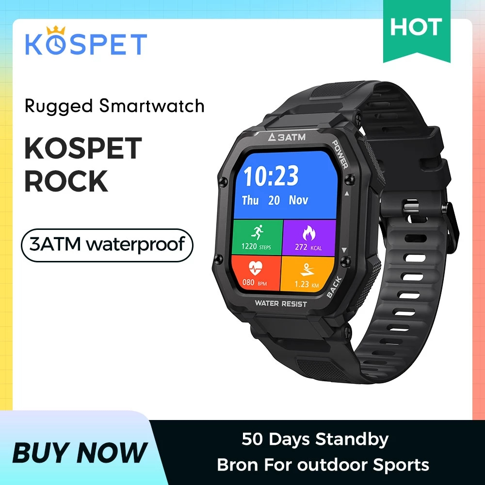 Smartwatch 2021 KOSPET ROCK Rugged Watch For Men Outdoor