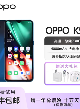 OPPO K5 全网通4G 骁龙730G 6400万像素 支持NFC游戏美颜智能手机