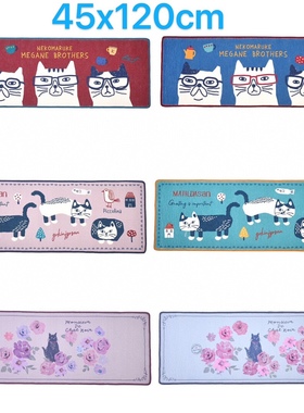 日本kusugur猫咪印花新款地垫脚垫卧室垫汽车座垫飘窗垫防潮垫920
