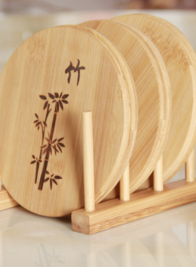 中式楠竹隔热垫梅兰竹菊杯垫餐桌垫耐热厨房砂锅垫碗垫子家用竹垫