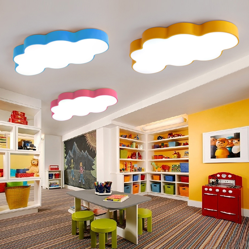彩色LED创意母婴店儿童乐园幼儿园灯具云朵吸顶灯儿童房卡通吊灯